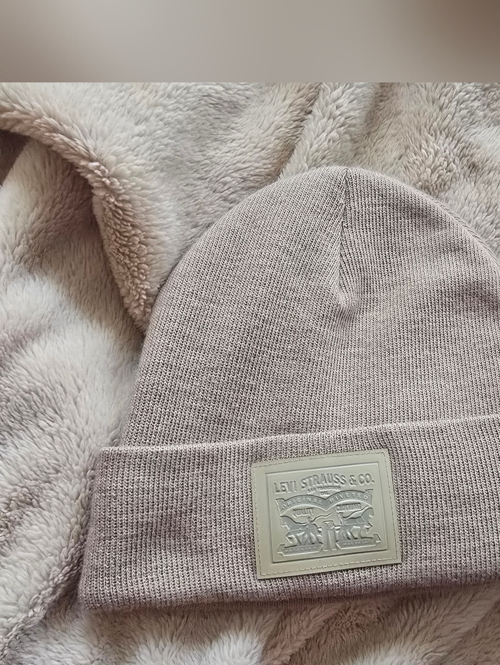 Levis Horsepull Patch Beanie In Beige